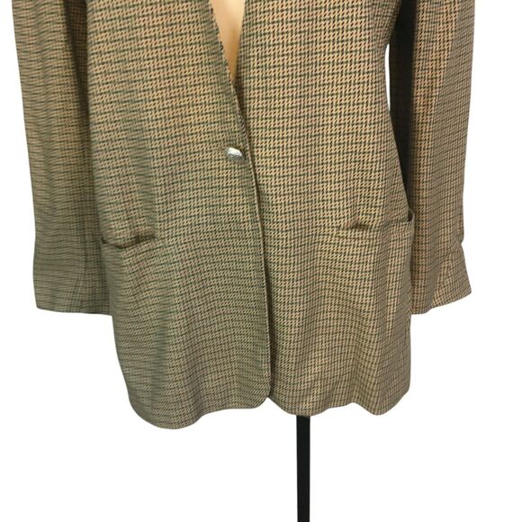 Breckenridge Vintage 80s Womens Tan Rayon Oversized Blazer sz 12, 42 bust Jacket - Picture 3 of 10
